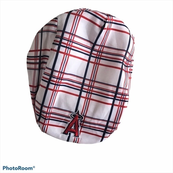 NWOT - ANGELS Plaid Baseball Newsboy Style Cap Hat - Picture 3 of 9